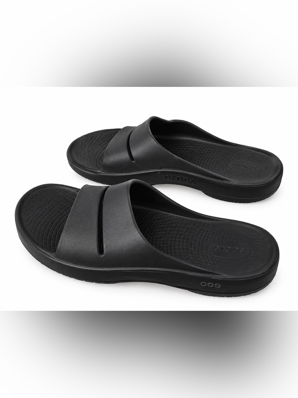 OOFOS Unisex OOahh Black Sport Recovery Slides US Men Size 12 Women 14, EU 45